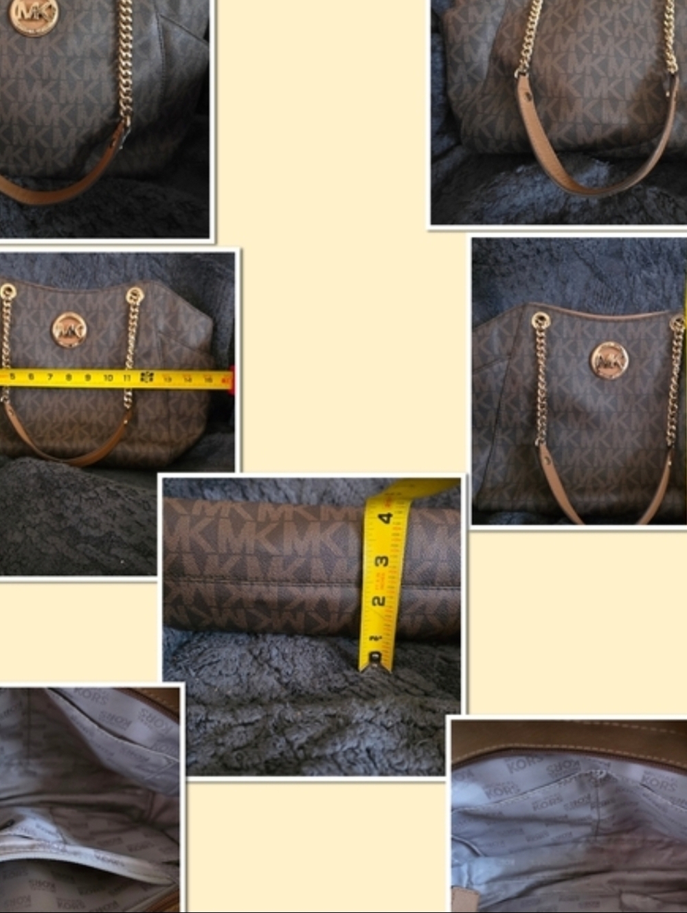 Michael Kors Brown Shoulder Bag with Gold Accents - Picture 7 of 7